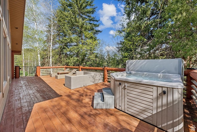 3339 W Big Spruce Way, Park City, UT 84098 - deck featuring a hot tub