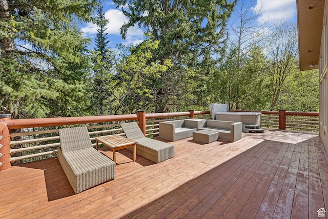 3339 W Big Spruce Way, Park City, UT 84098 - wooden deck with a hot tub