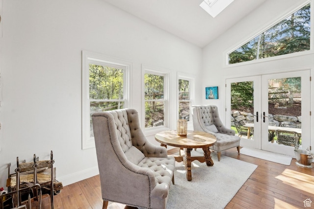 3339 W Big Spruce Way, Park City, UT 84098 - sunroom / solarium with french doors, a skylight, and lofted ceiling