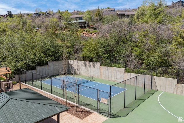 3339 W Big Spruce Way, Park City, UT 84098 - view of tennis court with a gate and fence
