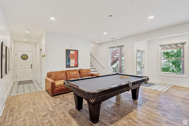 3339 W Big Spruce Way, Park City, UT 84098 - rec room with light wood finished floors, plenty of natural light, pool table, baseboards, and recessed lighting