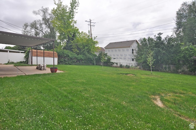 view of yard with a patio