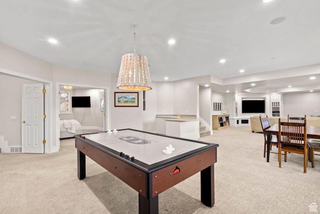 1971 Summerwood Dr, Farmington, UT 84025 - rec room with light carpet, recessed lighting, and baseboards