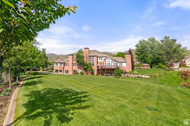 1971 Summerwood Dr, Farmington, UT 84025 - view of grassy yard featuring a mountain view