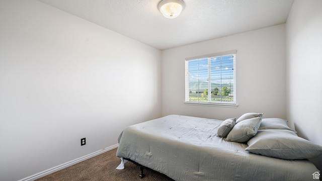 bedroom with carpet floors and baseboards