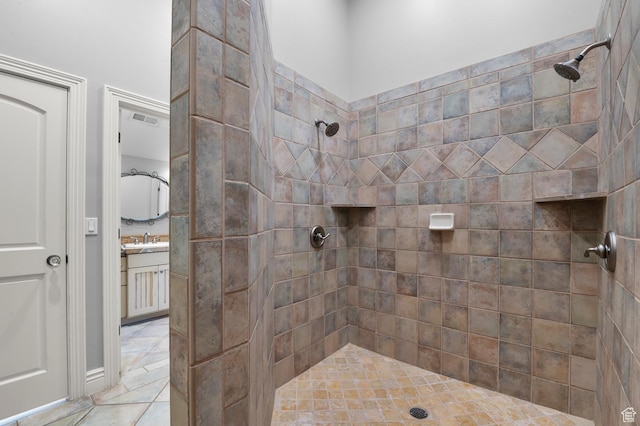 81 E Lone Hollow Dr S, Sandy, UT 84092 - bathroom with a tile shower and vanity