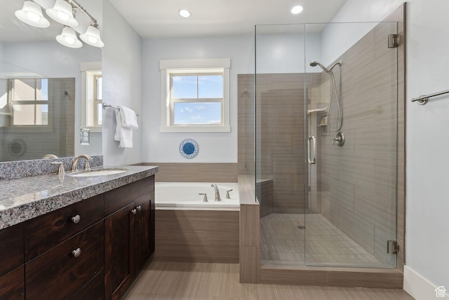 13312 N Highmark Ct, Kamas, UT 84036 - full bath with a stall shower, vanity, and a bath
