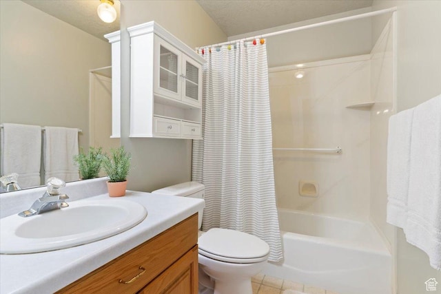 269 River Cove Dr, Morgan, UT 84050 - full bathroom with toilet, vanity, shower / tub combo, and tile patterned flooring