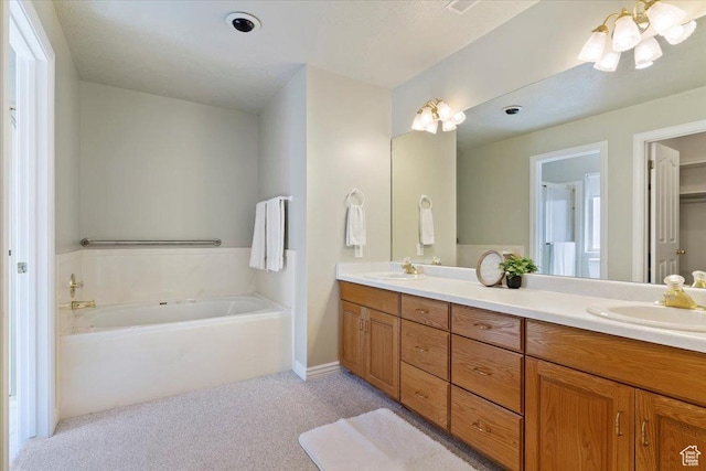 269 River Cove Dr, Morgan, UT 84050 - full bathroom with a bath, double vanity, and carpet