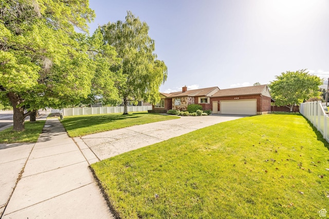 view of front of home with a garage, brick siding, and concrete driveway