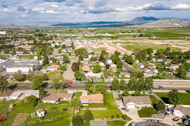 aerial perspective of suburban area featuring mountains