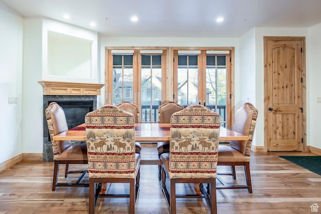 3033 Canyon Links Dr, Park City, UT 84098 - dining space with healthy amount of natural light, french doors, light wood finished floors, and recessed lighting