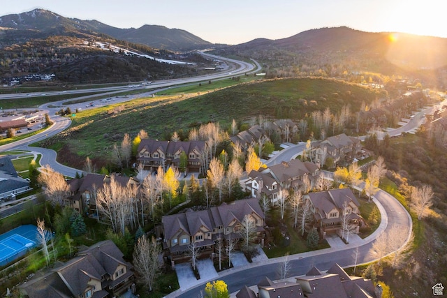 3033 Canyon Links Dr, Park City, UT 84098 - aerial view at dusk of a mountain view and a residential view