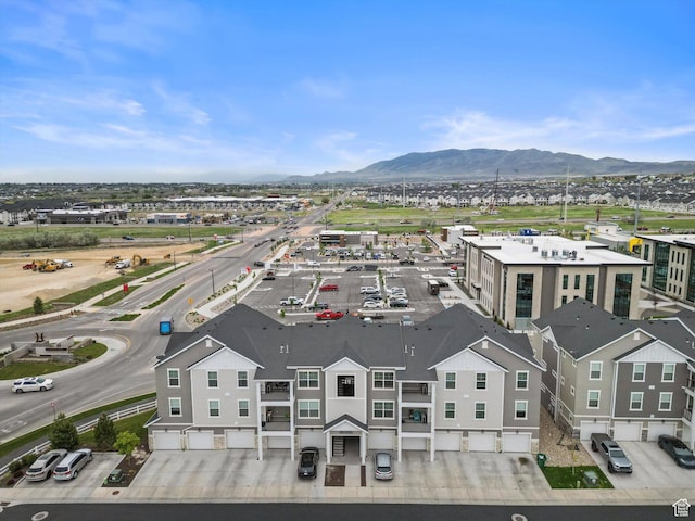 bird's eye view of a mountain backdrop
