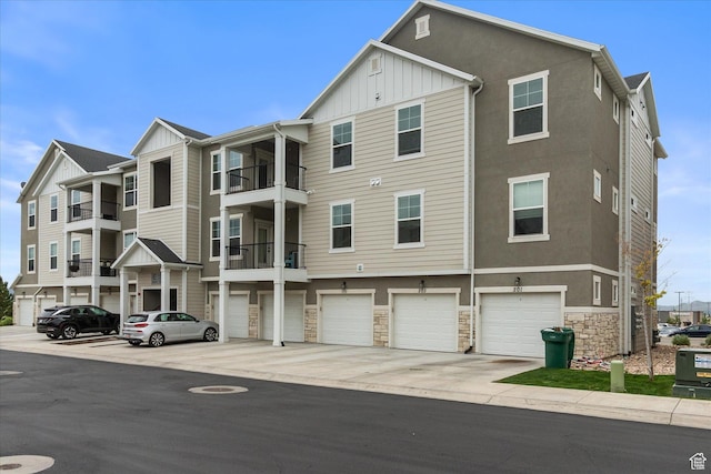 view of property featuring a garage