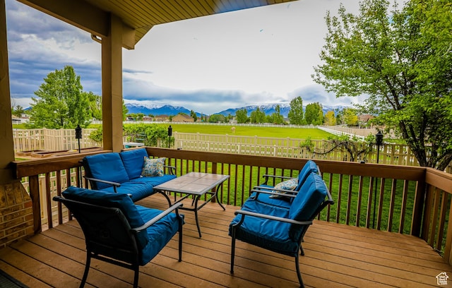 2817 S 1415 W, Syracuse, UT 84075 - deck featuring a mountain view and outdoor lounge area