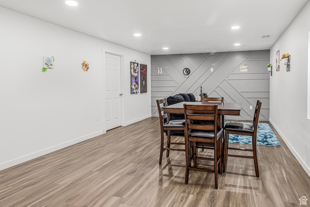 2994 S Tangent Peak Rd, Magna, UT 84044 - dining area featuring baseboards, wood finished floors, and recessed lighting