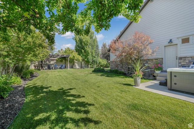 5982 N Rollins Ranch Rd W, Mountain Green, UT 84050 - view of green lawn featuring a pergola