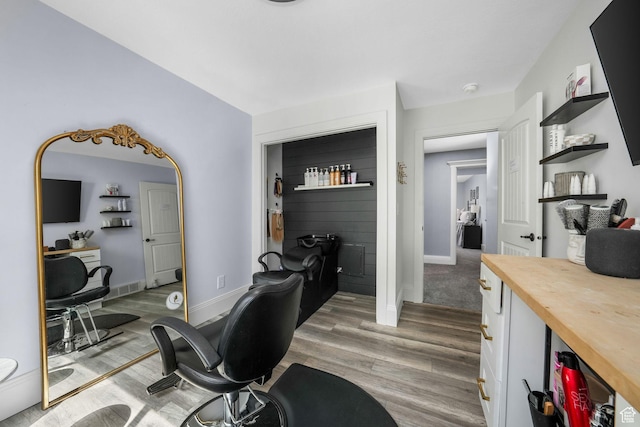 5982 N Rollins Ranch Rd W, Mountain Green, UT 84050 - office space with light wood-style flooring and baseboards