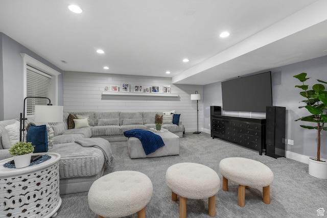 5982 N Rollins Ranch Rd W, Mountain Green, UT 84050 - living area with recessed lighting and carpet floors