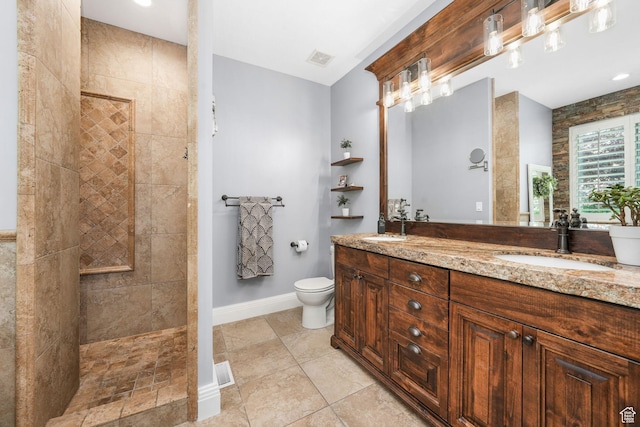 5982 N Rollins Ranch Rd W, Mountain Green, UT 84050 - bathroom featuring double vanity, walk in shower, and tile patterned floors