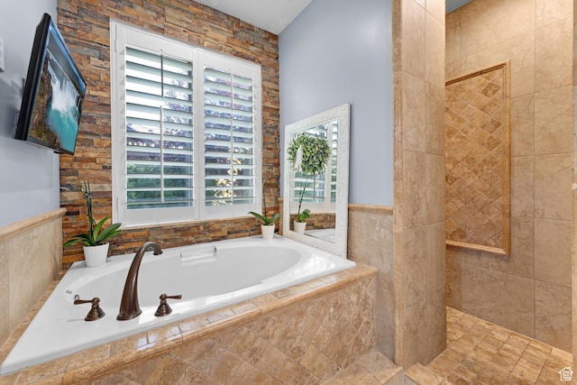 5982 N Rollins Ranch Rd W, Mountain Green, UT 84050 - full bath featuring plenty of natural light, a garden tub, and walk in shower