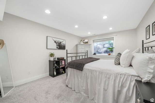5982 N Rollins Ranch Rd W, Mountain Green, UT 84050 - bedroom with light carpet and recessed lighting