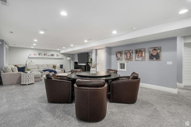 5982 N Rollins Ranch Rd W, Mountain Green, UT 84050 - dining room featuring carpet floors and recessed lighting