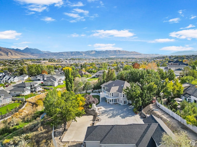 aerial perspective of suburban area featuring mountains