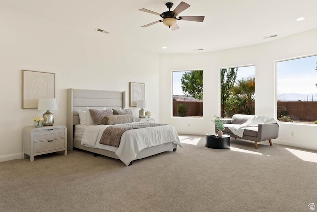 3134 S 355 W, Washington, UT 84780 - bedroom with carpet flooring, baseboards, recessed lighting, and ceiling fan