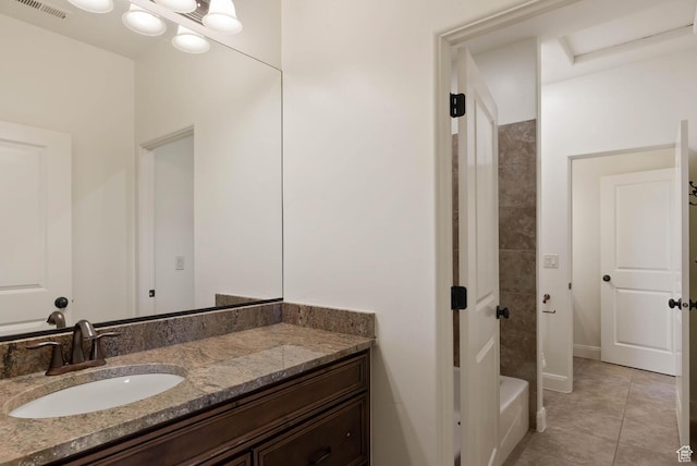 3134 S 355 W, Washington, UT 84780 - full bath featuring vanity, tile patterned floors, and washtub / shower combination