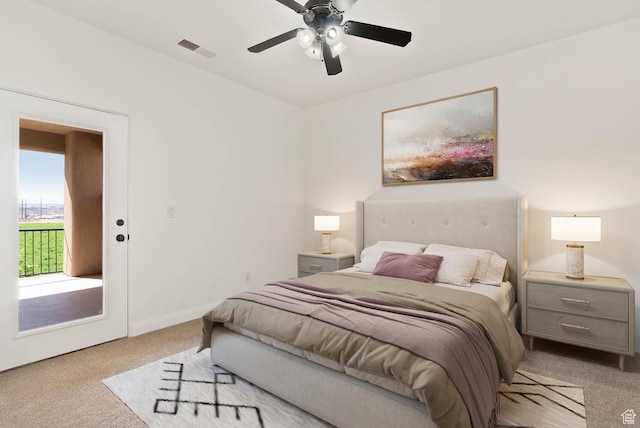 3134 S 355 W, Washington, UT 84780 - carpeted bedroom featuring a ceiling fan, access to exterior, and baseboards