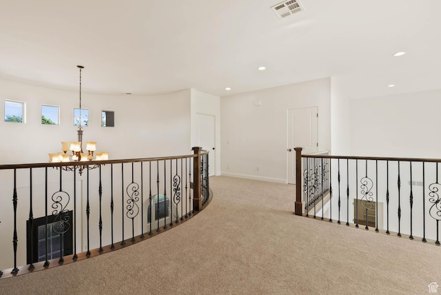 3134 S 355 W, Washington, UT 84780 - hallway with a chandelier, carpet, recessed lighting, and baseboards