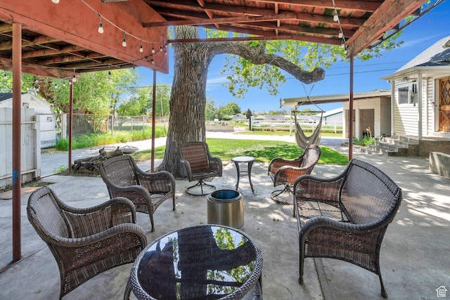 view of patio / terrace with fence