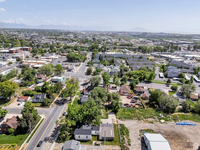 drone / aerial view of a mountainous background