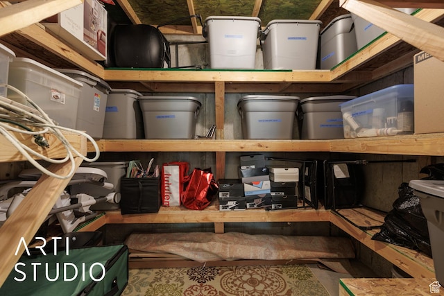 view of storage area