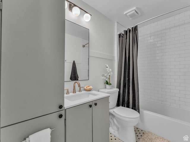 2829 S 900 E, Millcreek, UT 84106 - full bathroom with toilet, vanity, and shower / bath combination with curtain