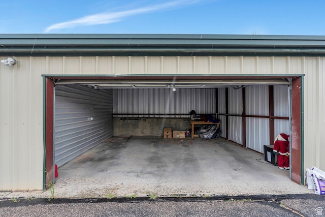 view of garage