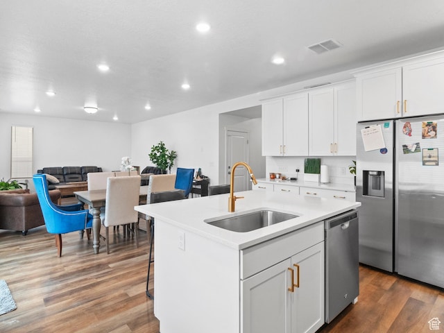 826 W 700 S, American Fork, UT 84003 - kitchen featuring a sink, stainless steel appliances, recessed lighting, white cabinetry, and light countertops