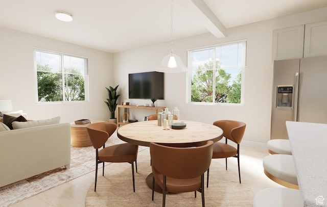 1345 N 1390 E Unit 22-105, Payson, UT 84651 - dining area with plenty of natural light, beamed ceiling, and baseboards