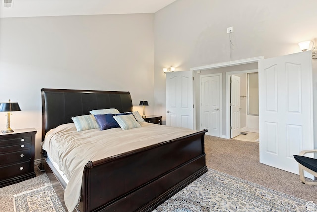 2333 S Falcon Way, Huntsville, UT 84317 - bedroom featuring high vaulted ceiling and carpet