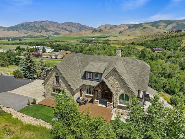 2333 S Falcon Way, Huntsville, UT 84317 - aerial view of property and surrounding area featuring mountains