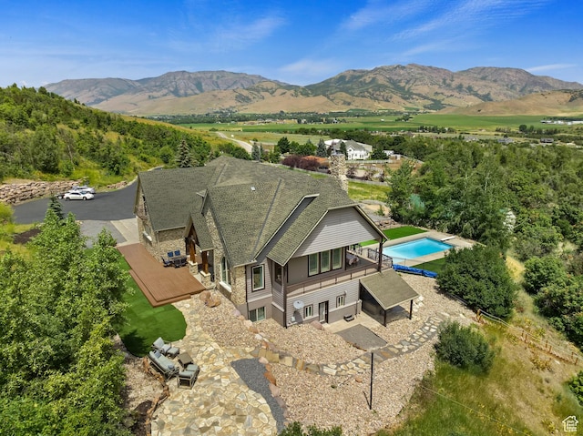 2333 S Falcon Way, Huntsville, UT 84317 - aerial view of property and surrounding area with mountains