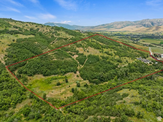 2333 S Falcon Way, Huntsville, UT 84317 - aerial overview of property's location with property boundaries highlighted and a mountainous background