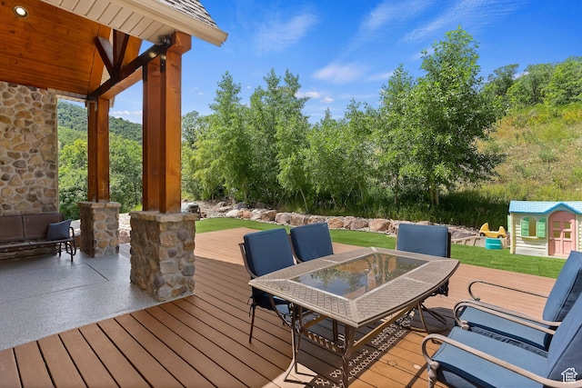 2333 S Falcon Way, Huntsville, UT 84317 - deck with outdoor dining space