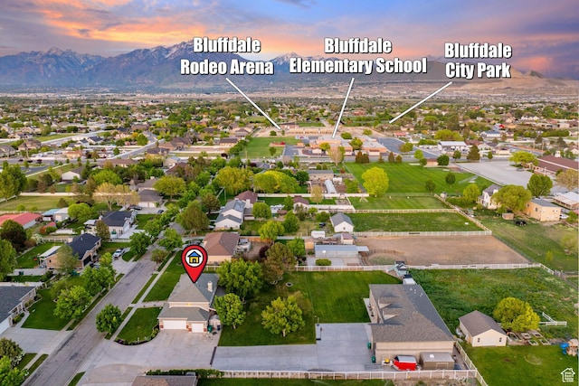 2859 W Country Classic Dr, Bluffdale, UT 84065 - aerial view of residential area with a mountain backdrop
