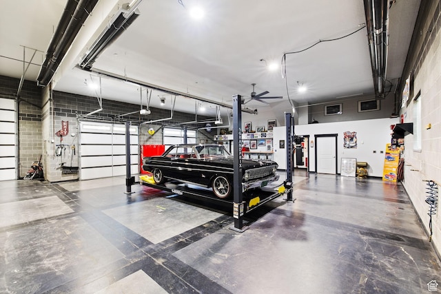 2859 W Country Classic Dr, Bluffdale, UT 84065 - garage with a garage door opener and ceiling fan