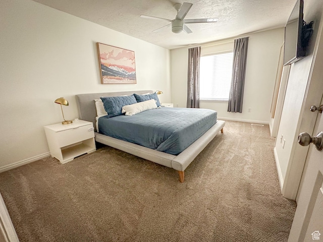 1154 S 1430 E, Provo, UT 84606 - bedroom featuring light colored carpet, a textured ceiling, baseboards, and a ceiling fan