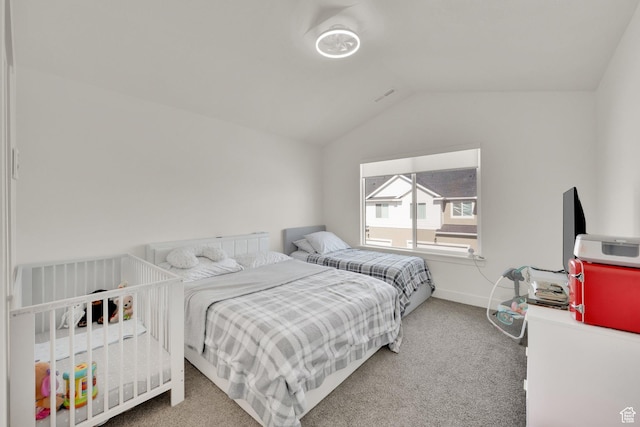 1293 N 3960 W Unit 457, Lehi, UT 84043 - bedroom with carpet flooring, vaulted ceiling, and baseboards