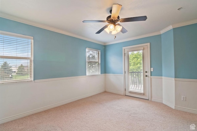 661 S 2220 W Unit 202, Pleasant Grove, UT 84062 - carpeted empty room featuring ornamental molding, ceiling fan, baseboards, and a pendent fire sprinkler
